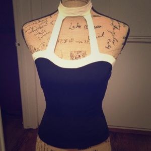 Emanuel Ungaro Black and White halter top